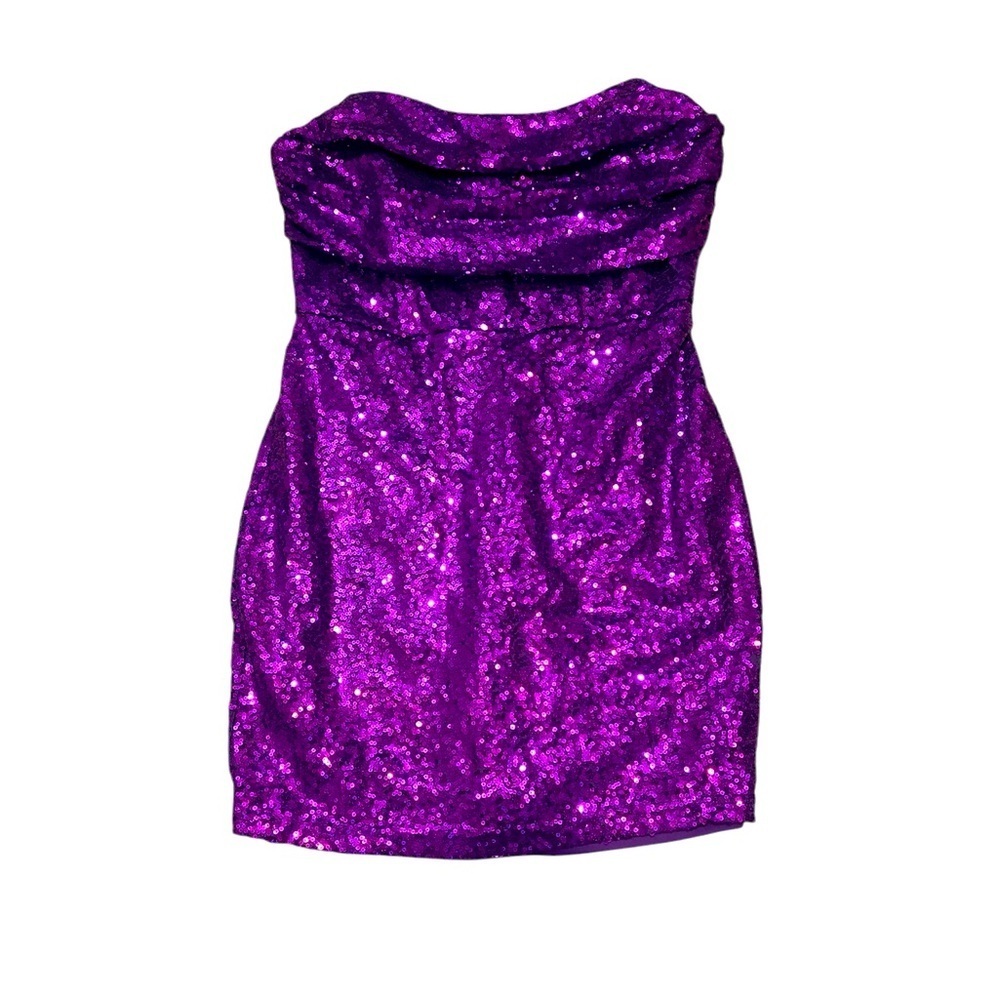 Blue Blush Strapless Mini Sequin Dress NWOT